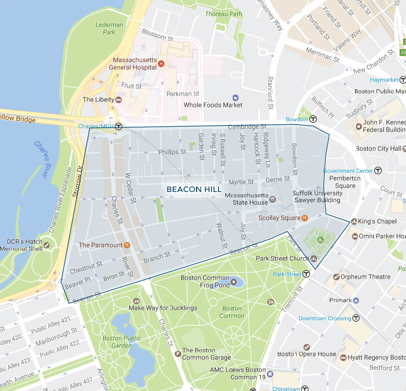 BEACON HILL neighborhood map