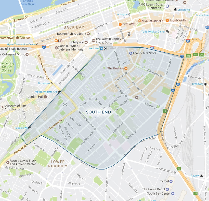 SOUTH END neighborhood map